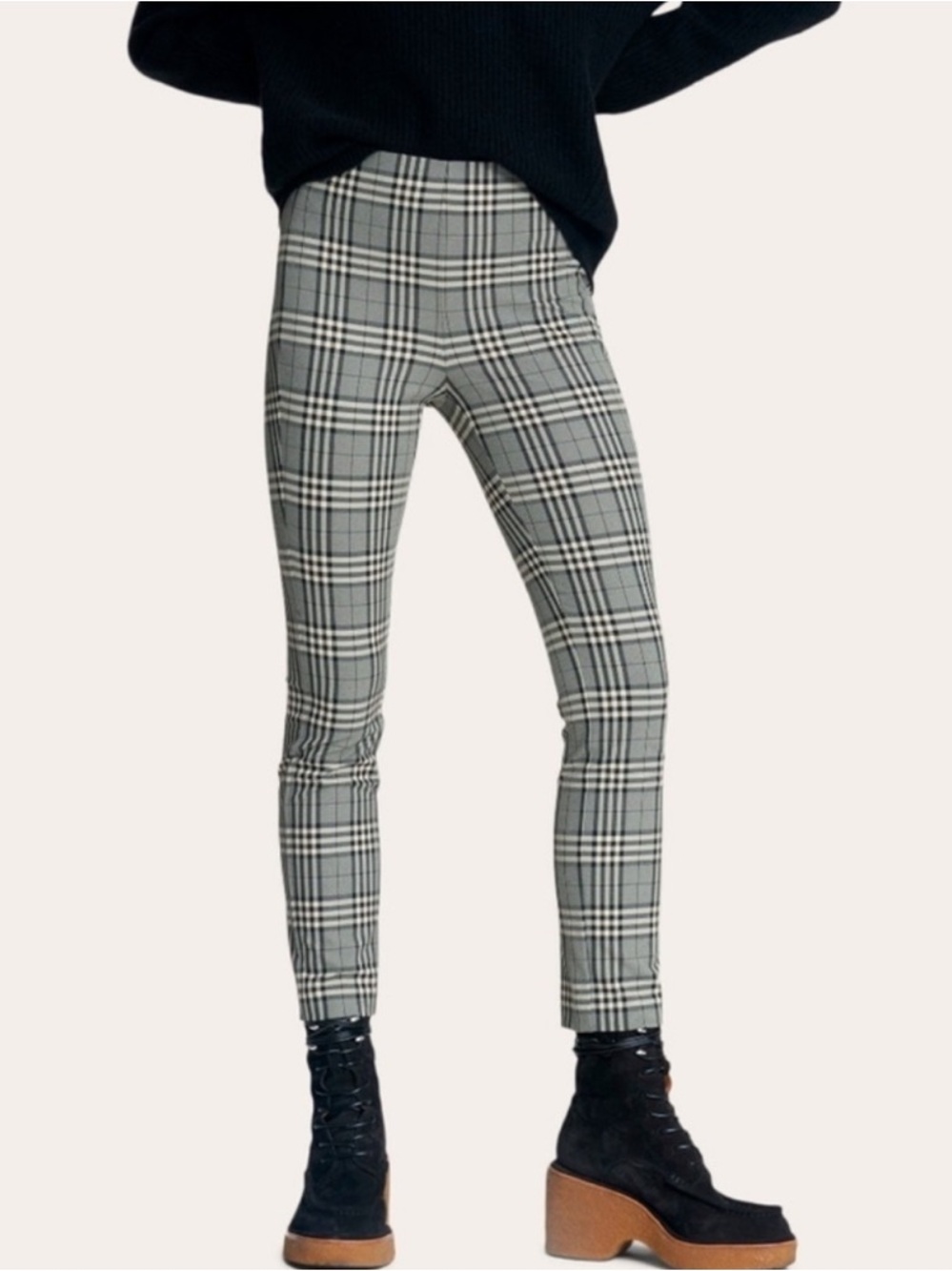 rag & bone New York Womens 6 Plaid Pull On Slim Dress Pant